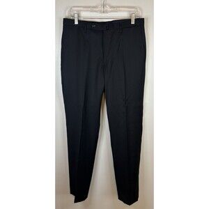 INCOTEX Super 100s Wool Dress Pants Men 32x31 Classic Fit Charcoal Black Slacks